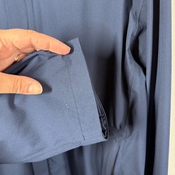 32 Degree Cool Navy Blue Waterproof Hooded Rain Jacket Mens Large Pockets - Picture 8 of 16